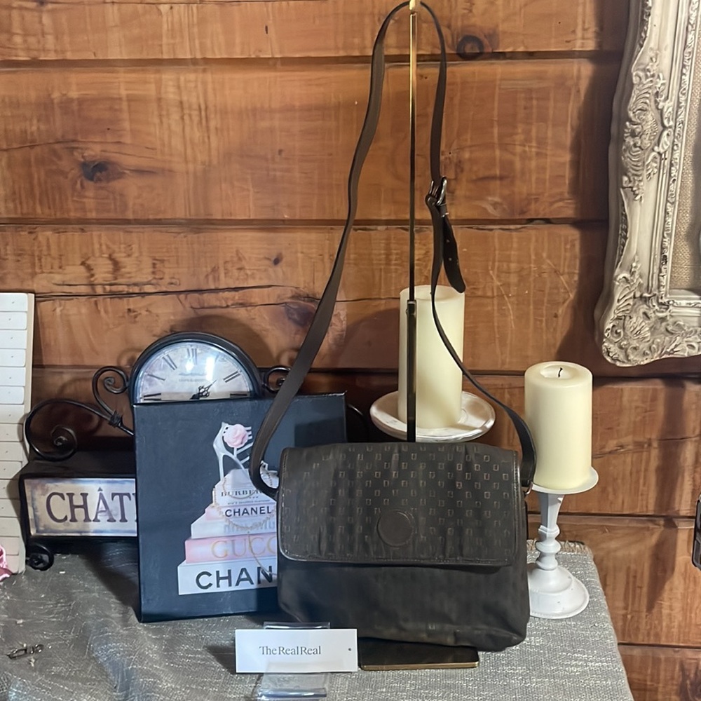 Fendi Crossbody Leather And Canvas Bag